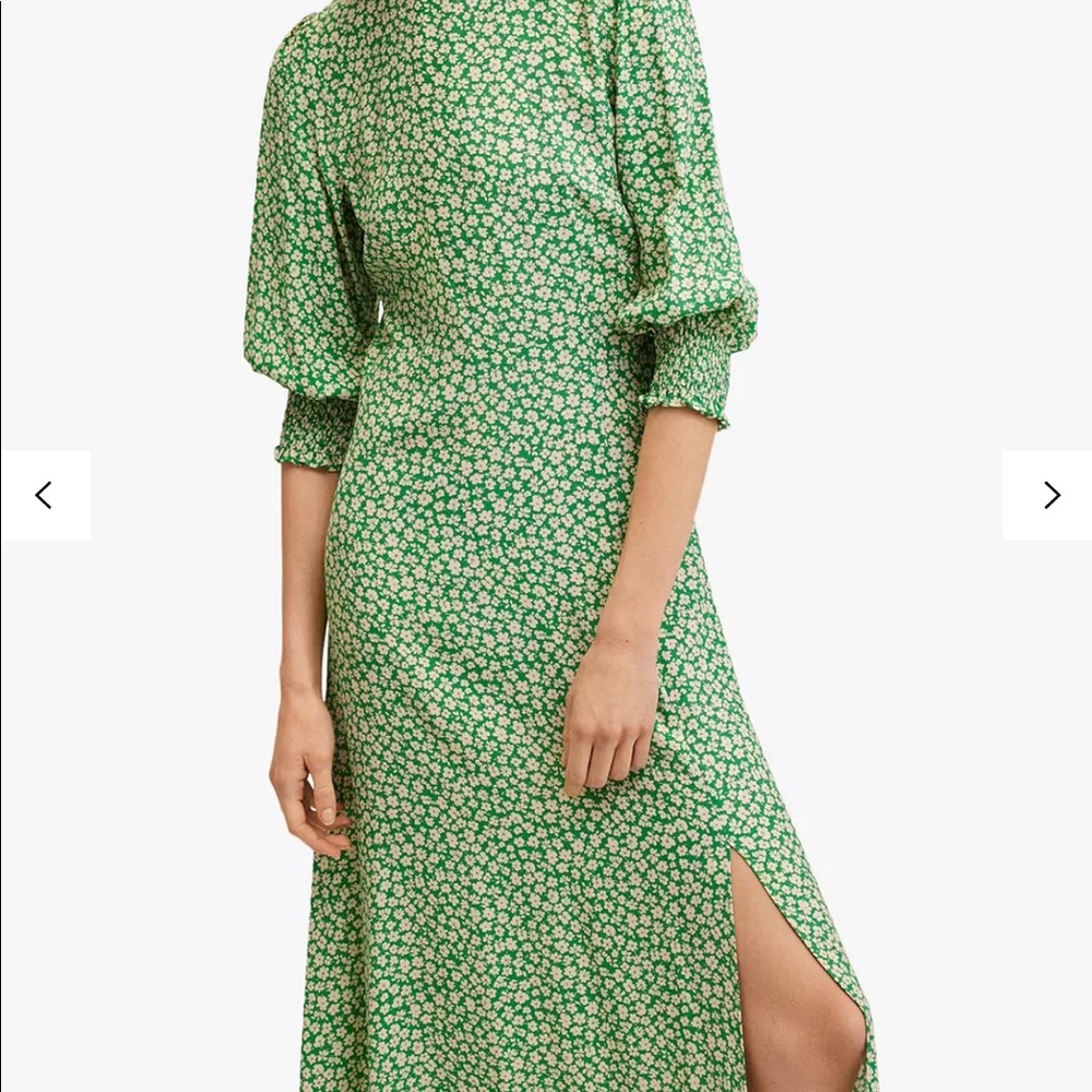 Mango green floral dress